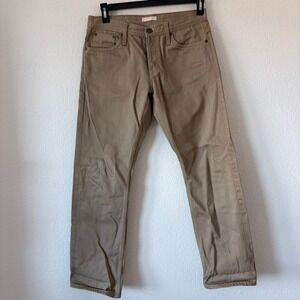 Unbranded Brand UB307 Straight Fit 12.5oz Selvedge Jeans Brown Beige Tan Mens 33